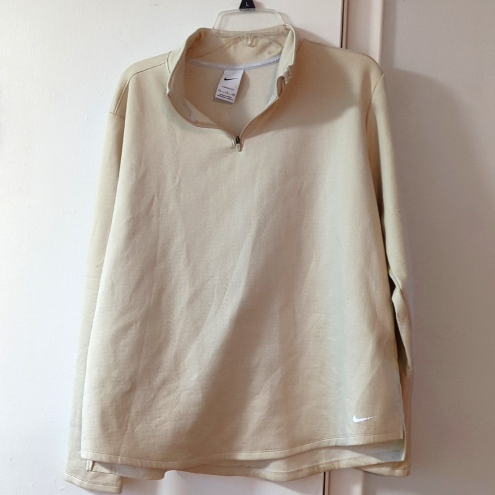 Nike Therma-Fit Women's 1/2-Zip Pullover Beige XXL